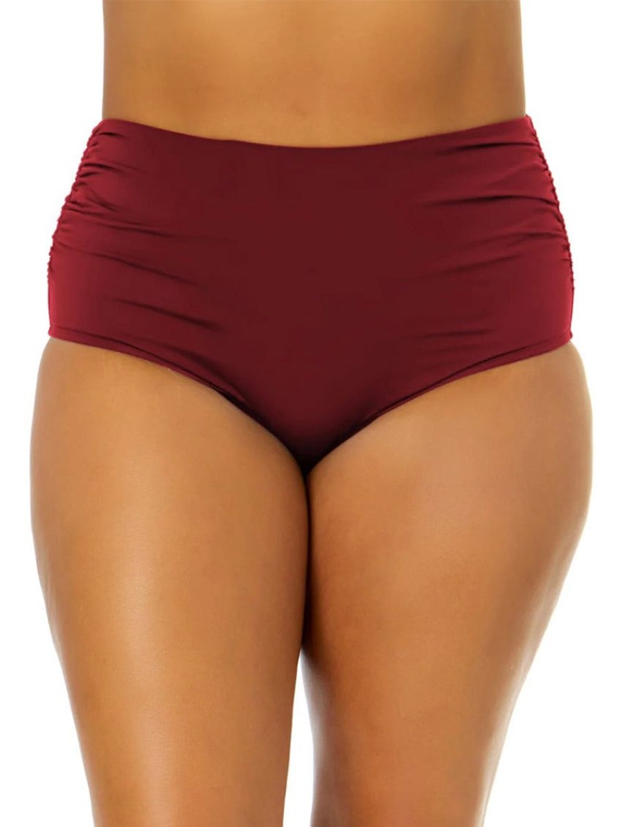 Swim Forever Yours Lingerie | Anne Cole Shirred Hi-Low Plus Swim Bottom