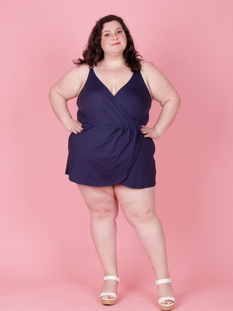 Swim Forever Yours Lingerie Swimdress | Anne Cole Surplice Plus Swim Dress