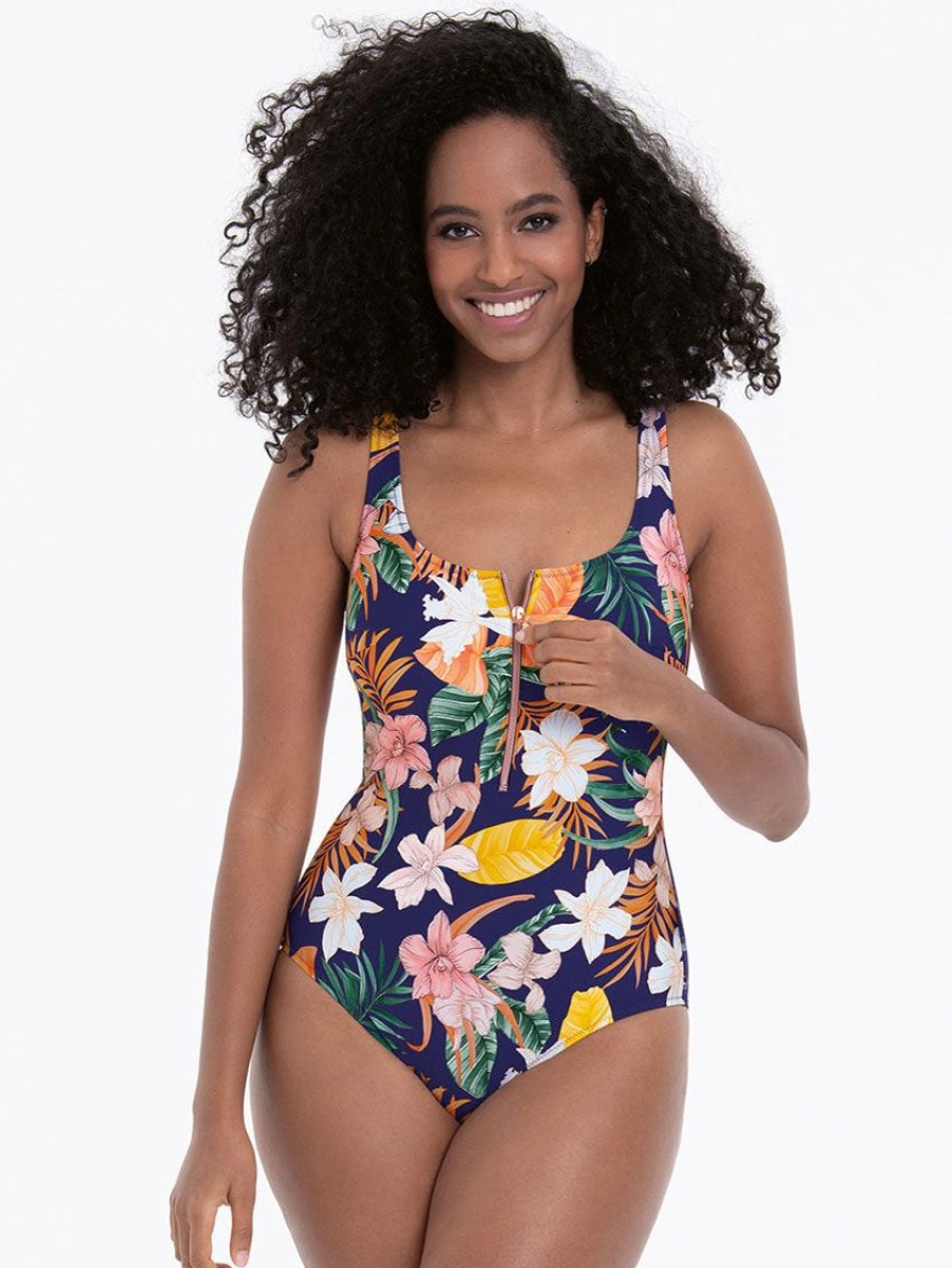 Swim Forever Yours Lingerie Non&Underwire | Rosa Faia Front Zip One Piece Swimsuit