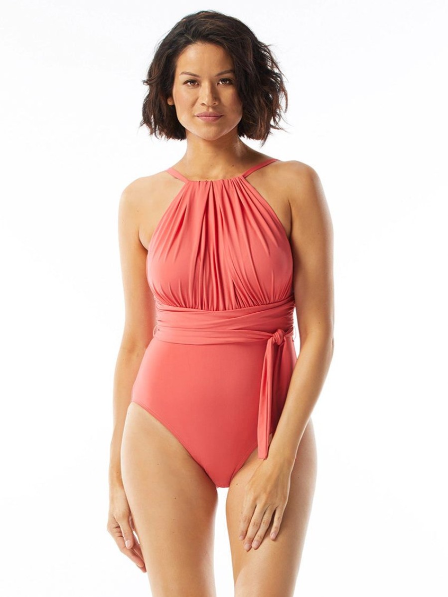 Swim Forever Yours Lingerie Non&Underwire | Coco Reef Belted High Neck One Piece Swimsuit