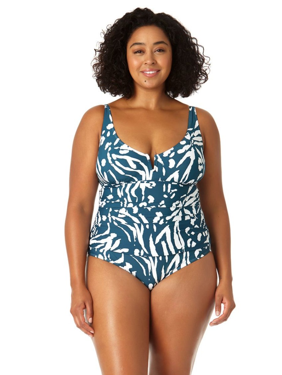 Swim Forever Yours Lingerie Non&Underwire | Anne Cole V-Wire One Piece Plus Size Swimsuit