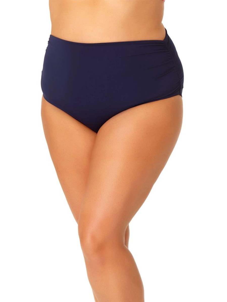 Swim Forever Yours Lingerie | Anne Cole Shirred Hi-Low Plus Swim Bottom