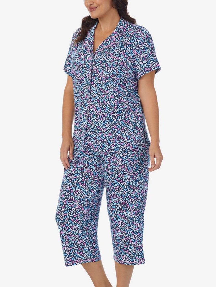 Sleep Forever Yours Lingerie | Cuddl Duds Short Sleeve And Notch Collar Pj Set