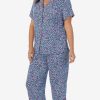 Sleep Forever Yours Lingerie | Cuddl Duds Short Sleeve And Notch Collar Pj Set