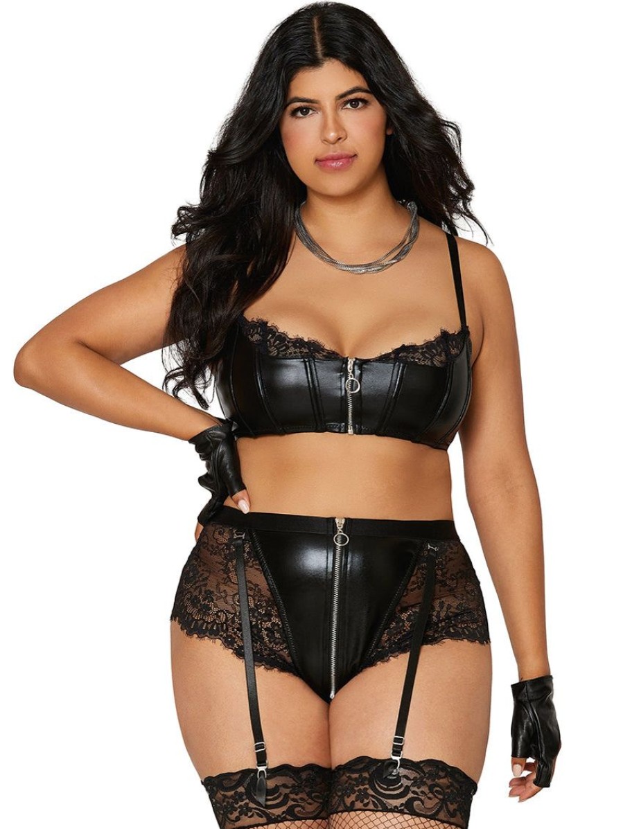 Lingerie Sets Forever Yours Lingerie | Dreamgirl Faux Leather Set