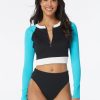 Swim Forever Yours Lingerie Non&Underwire | Beach House Nadi Long Sleeve Crop Swim Top