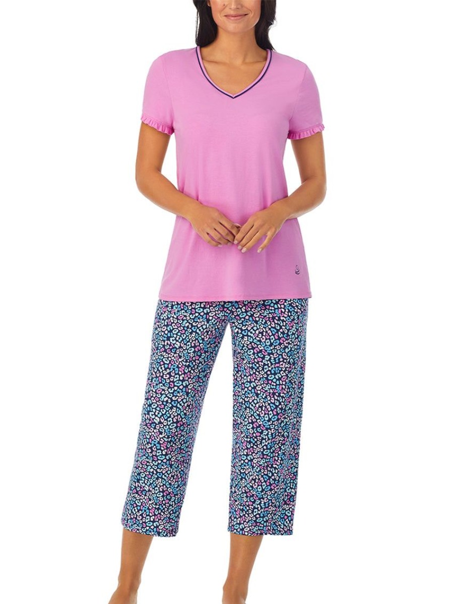 Sleep Forever Yours Lingerie | Cuddl Duds Short Sleeve And Cropped Pants Pj Set