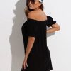 Clothing Forever Yours Lingerie Dresses | Pour Moi Puff Sleeve Bardot Dress