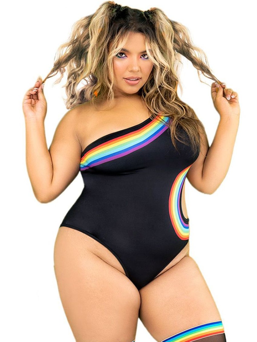 Plus Size Lingerie Forever Yours Lingerie | Mapale Asymmetrical Pride Bodysuit