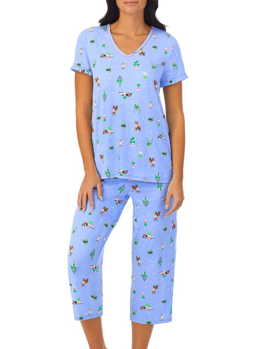 Sleep Forever Yours Lingerie | Cuddl Duds Short Sleeve And Cropped Pants Pj Set