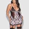 Chemises Forever Yours Lingerie | Frederick'S Of Hollywood Rosalind Satin & Lace Chemise