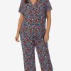 Sleep Forever Yours Lingerie | Cuddl Duds Short Sleeve And Notch Collar Pj Set