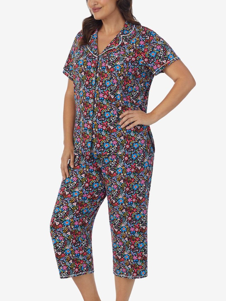 Sleep Forever Yours Lingerie | Cuddl Duds Short Sleeve And Notch Collar Pj Set