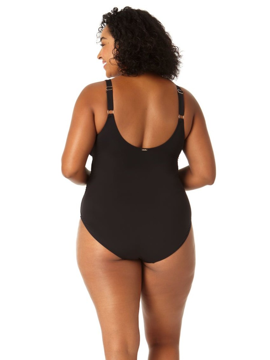 Swim Forever Yours Lingerie | Anne Cole Plunge Mesh One Piece Plus Size Swimsuit