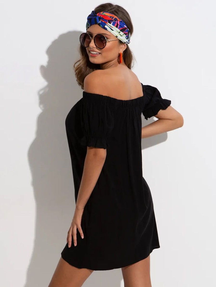 Swim Forever Yours Lingerie | Pour Moi Puff Sleeve Bardot Dress