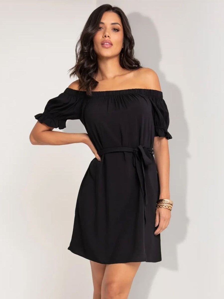 Swim Forever Yours Lingerie | Pour Moi Puff Sleeve Bardot Dress