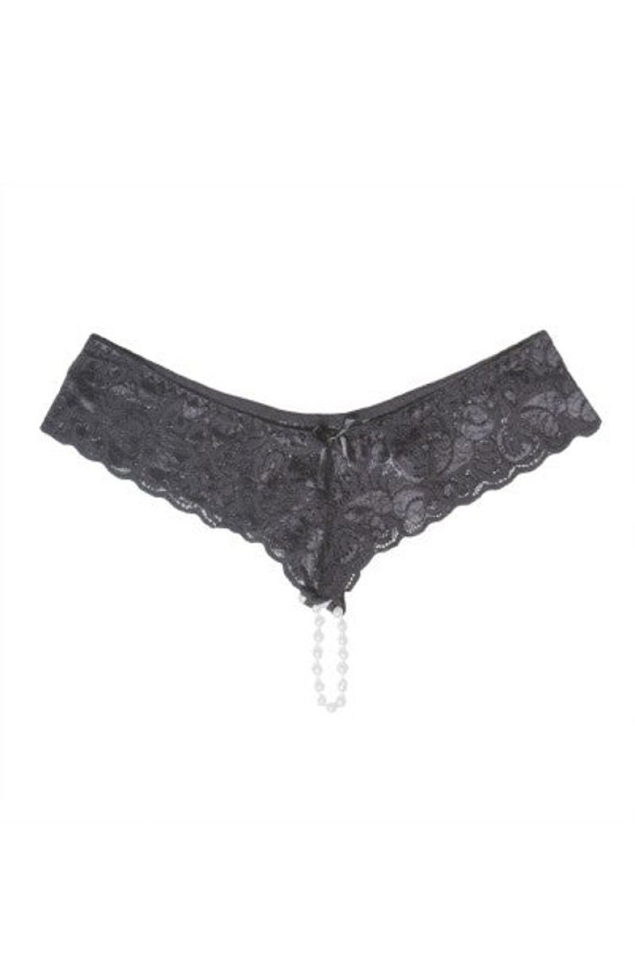 Plus Size Lingerie Forever Yours Lingerie | Coquette Lace & Pearl Thong