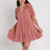 Clothing Forever Yours Lingerie Dresses | Amelia Linen Tiered V-Neck Dress