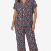 Sleep Forever Yours Lingerie | Cuddl Duds Short Sleeve And Notch Collar Pj Set