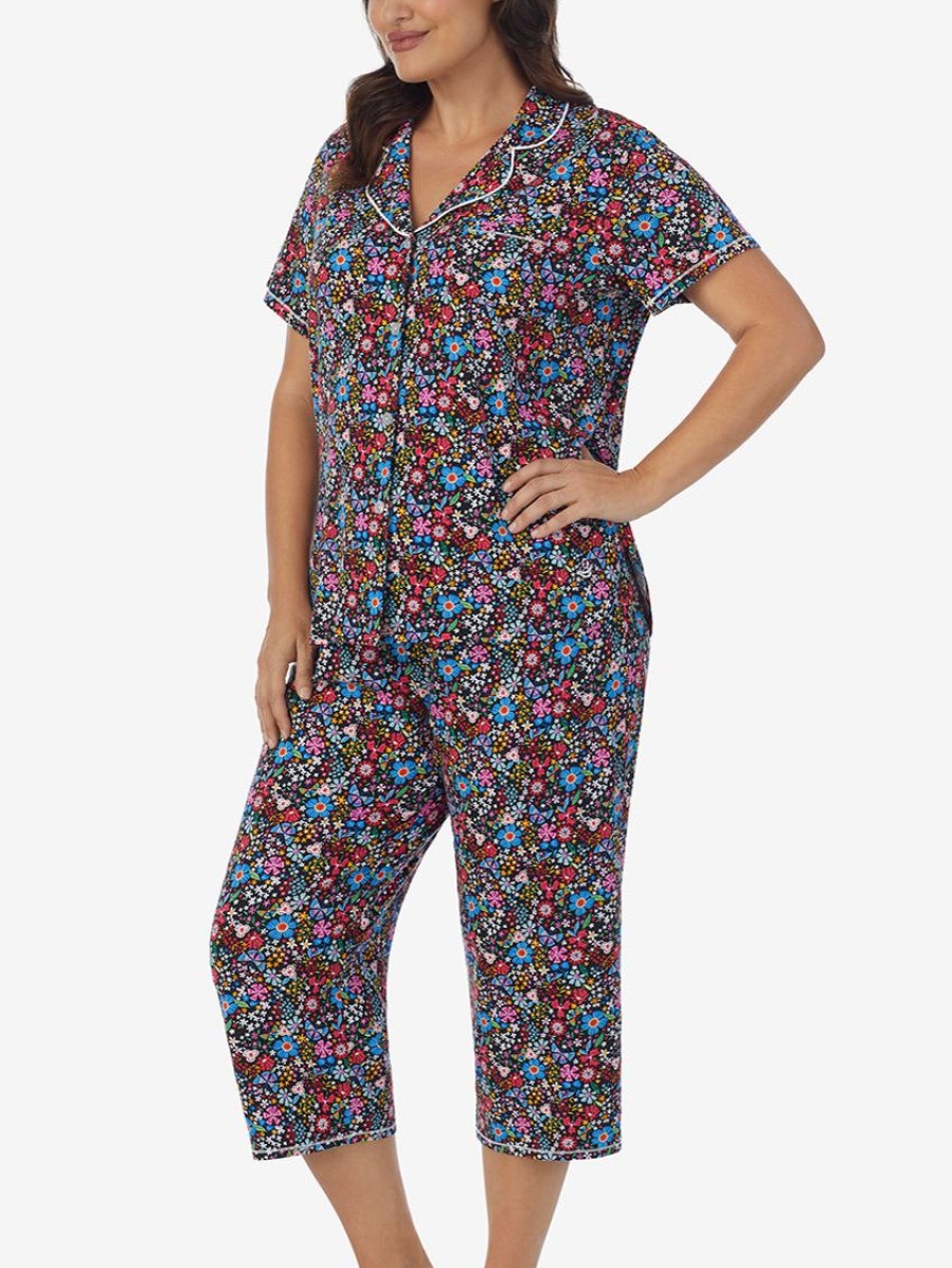 Sleep Forever Yours Lingerie | Cuddl Duds Short Sleeve And Notch Collar Pj Set