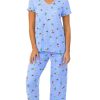 Sleep Forever Yours Lingerie | Cuddl Duds Short Sleeve And Cropped Pants Pj Set