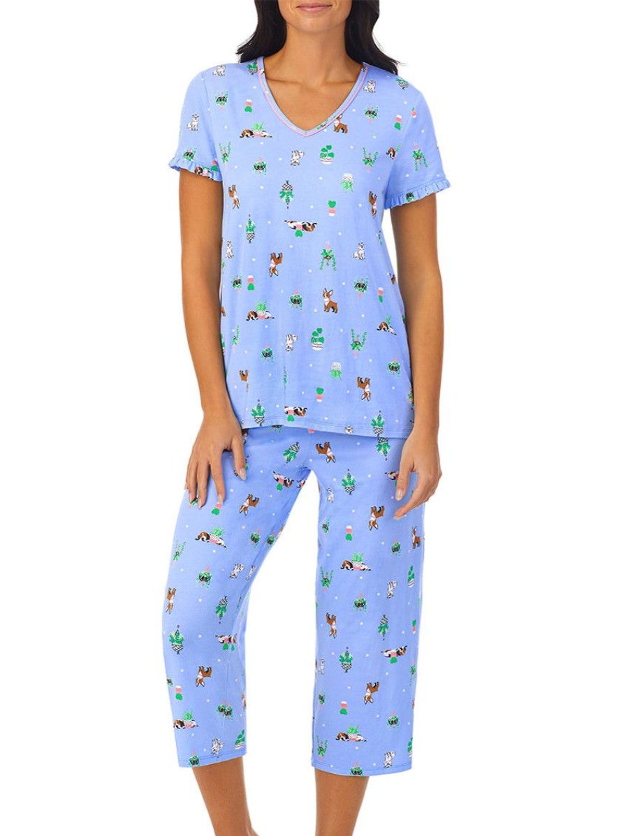 Sleep Forever Yours Lingerie | Cuddl Duds Short Sleeve And Cropped Pants Pj Set